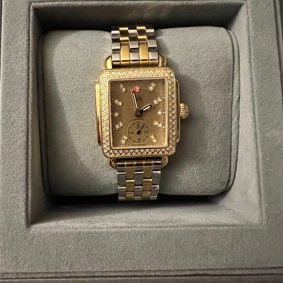 Michele gold and silver watch main image 4